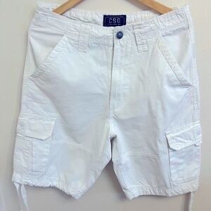 Champs White Cargo Shorts Relaxed Fit Cotton